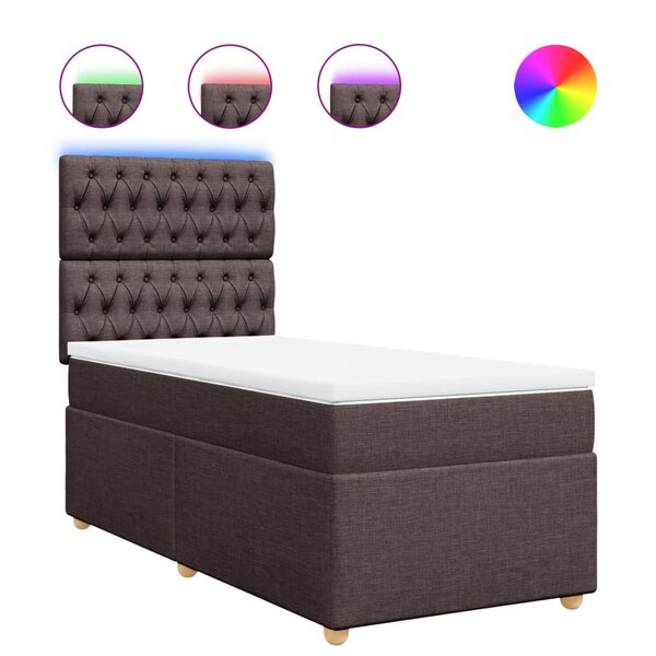 vidaXL Sommier à lattes de lit avec matelas Marron foncé 90x190 cm