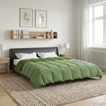 vidaXL Duvet d'hiver Matelassé Vert 240 x 260 cm Microfibre