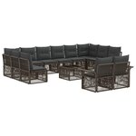 vidaXL Ensemble de canapé de jardin 13 Pièces Gris polyrotin