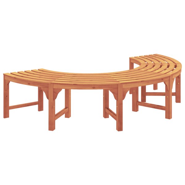 Banc d'arbre extérieur vidaXL demi-rond 200 cm en bois solide d'eucalyptus