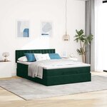 vidaXL Cadre de lit ottoman avec matelas vert foncé 140x200 cm velours