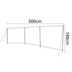 Bo-Camp Brise-vent Popular 500x140 cm Gris et anthracite