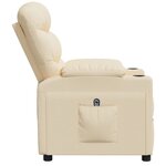 vidaXL Fauteuil inclinable électrique Crème Tissu
