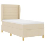 vidaXL Lit à ressorts avec matelas Crème 200 x 90 cm tissu