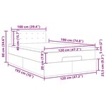 vidaXL Lit ottoman avec matelas et LED bleu 120x190 cm tissu