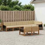 vidaXL Ensemble de canapés d'extérieur 8 pc Naturel et Beige