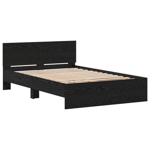 vidaXL Cadre de lit avec tête de lit Chêne noir 120 x 190 cm