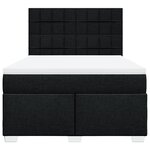 vidaXL Sommier à lattes de lit avec matelas Noir 160x200 cm Tissu