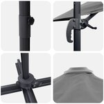 vidaXL Parasol Roma à Bras Déporté Anthracite  Noir 352 x 251 x 260 cm