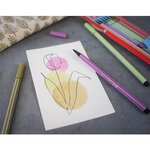 Stylo feutre Pen 68 pointe moyenne mauve glycine x 10 STABILO