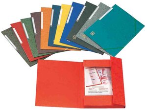 Lot de 50 Chemise 3 rabats à élastiques Carte Eurofolio 5/10eme 24 x 32 cm Assorties ELBA