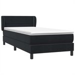 vidaXL Sommier à lattes de lit avec matelas noir 80x220 cm velours
