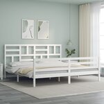 vidaXL Cadre de lit sans matelas blanc 200x200 cm bois massif