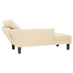 vidaXL Chaise longue avec coussin crème tissu en velours côtelé