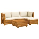 vidaXL Ensemble de canapés d'extérieur avec coussin 5 Pièce Marron