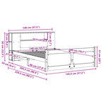 vidaXL Lit bibliothèque sans matelas 140x200 cm bois massif de pin