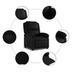 vidaXL Fauteuil inclinable noir similicuir