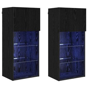 vidaXL Meubles TV muraux 2 Pièces Chêne noir 40 5 x 30 x 90 cm