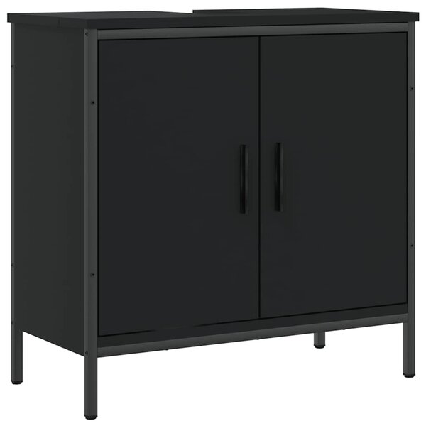 vidaXL Armoire lavabo de salle de bain noir 60x30x60 cm