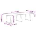 vidaXL Table à manger marron clair bois de chêne massif rectangulaire