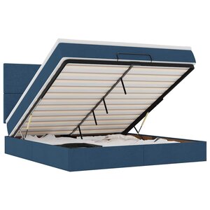 VidaXL Cadre de lit ottoman avec matelas bleu 180x200 cm tissu