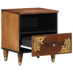 vidaXL Cabinet de chevet avec tiroir marron miel 40 x 33 x 46 cm