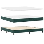 vidaXL Lit à ressorts avec matelas Vert foncé 200 x 200 cm Velours