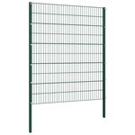 Vidaxl panneau de clôture avec poteaux fer 13 6 x 2 m vert