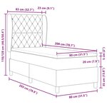 vidaXL Lit à ressorts avec matelas Gris foncé 200 x 80 cm Polyester