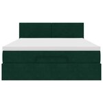 vidaXL Cadre de lit ottoman avec matelas vert foncé 140x190 cm velours