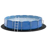 vidaXL Tapis de piscine Noir Ø 550 cm Tissu non tissé