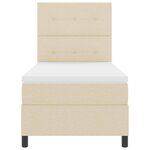 vidaXL Lit à ressorts avec matelas avec LED Crème 90 x 190 cm tissu