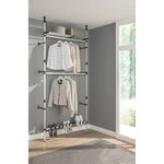 vidaXL Système de garde-robe télescopique barres et étagère Aluminium