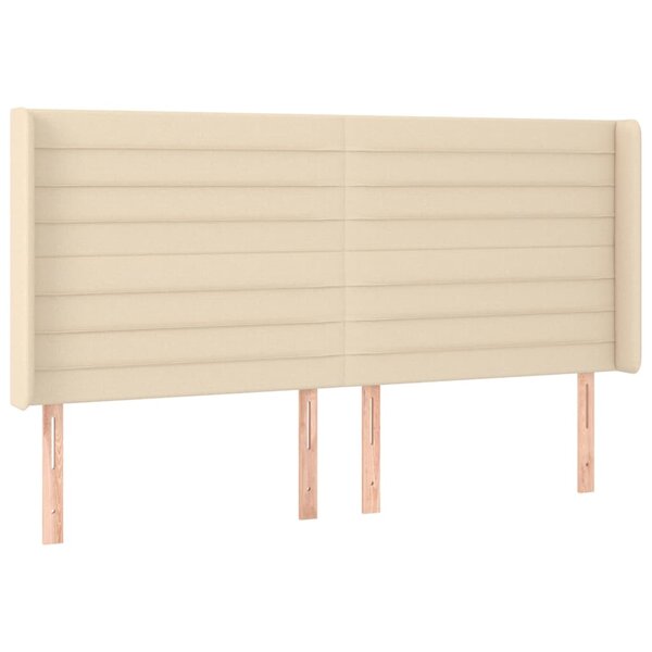 vidaXL Tête de lit avec oreilles Crème 183x16x118/128 cm Tissu