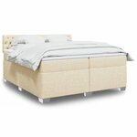 vidaXL Sommier à lattes de lit avec matelas Crème 200x200 cm Tissu