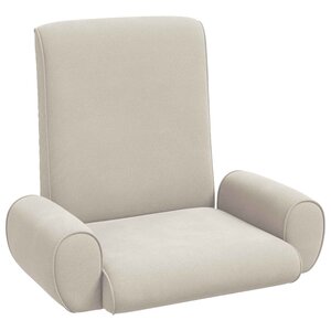 vidaXL Fauteuil de sol ajustable Avoine Velours grainé