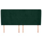 vidaXL Tête de lit avec oreilles Vert foncé 163x23x118/128 cm Velours