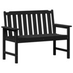 vidaXL Banc de jardin Noir 120 x 59 x 88 cm HDPE