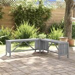 vidaXL Banc d'angle de jardin et jardinière 117 cm bois d'acacia gris