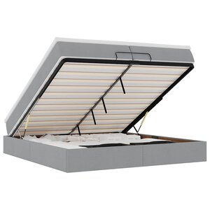 VidaXL Cadre de lit ottoman et matelas gris clair 200x200cm tissu