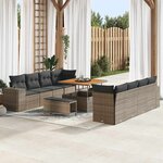 vidaXL Ensemble de canapé de jardin 11 Pièces Gris polyrotin