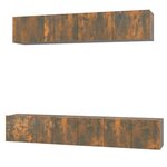 vidaXL Ensemble de meubles TV 5 Pièces Chêne fumé Bois d'ingénierie