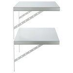 vidaXL Étagères murales 2 Pièces 75x40 cm argenté acier inoxydable