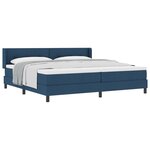 vidaXL Lit à ressorts avec tête de lit Bleu 200 x 200 cm tissu