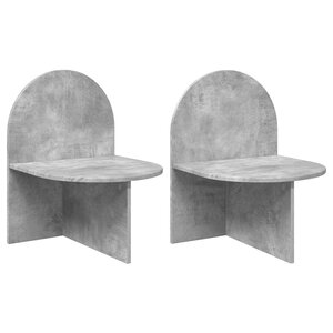vidaXL Table de chevet 2 pc Gris béton 48 x 49 x 65 cm