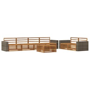 vidaXL Ensemble de canapés d'extérieur 7 pc Naturel