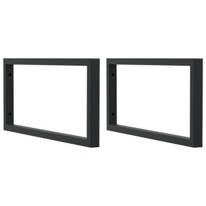 vidaXL Supports d'étagères pour lavabo 2 Pièces noir rectangulaire acier