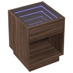 vidaXL Table basse avec LED infini chêne marron 40x40x50 cm