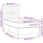 vidaXL Sommier à lattes de lit avec matelas Gris clair 80x200 cm Tissu