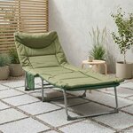 vidaXL Transat pliant avec coussin Vert foncé